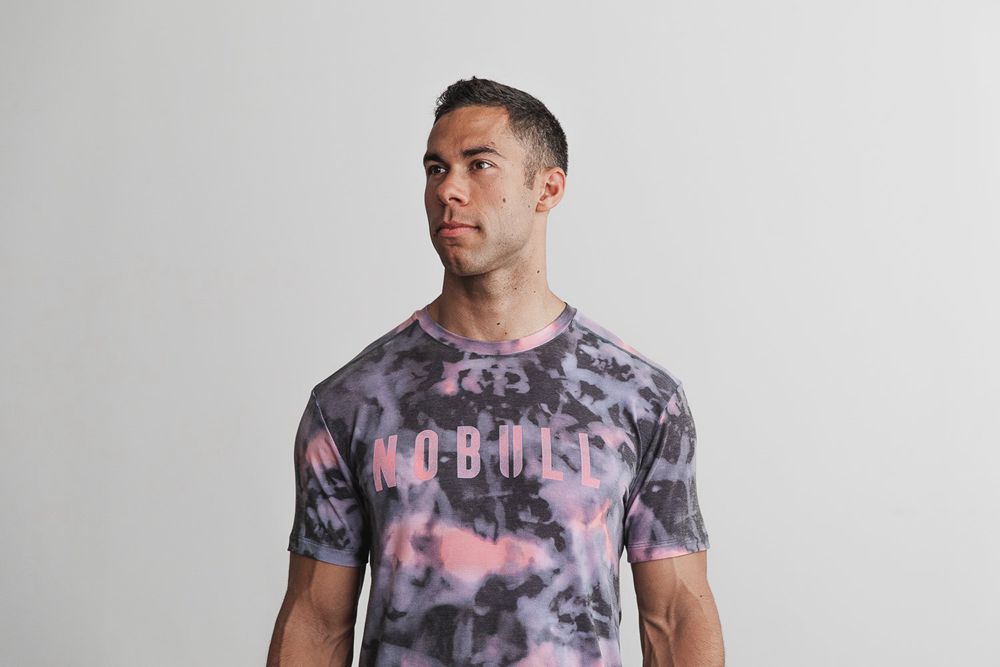 NOBULL Majice Muške - Nobull Roze Crne Tie-Dye (285407-IOR)